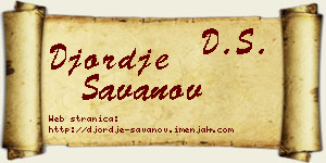 Đorđe Savanov vizit kartica